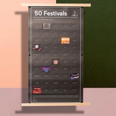 Плакат 50 фестивалей, которые нужно посетить в жизни