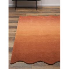 Ковер из шерсти Over Horizon терракотового цвета из коллекции Trendy Ruffles, 120x180 см