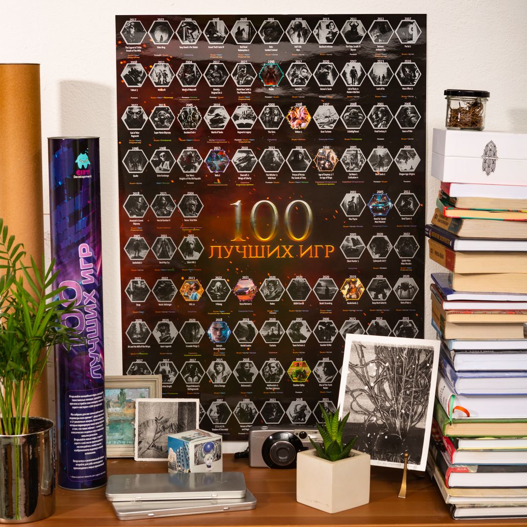 Скретч-постер 100 лучших игр
