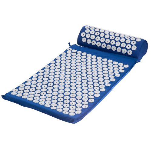 Массажный акупунктурный коврик с валиком Iglu (синий с белым) Массажный акупунктурный коврик с валиком Iglu (синий с белым)