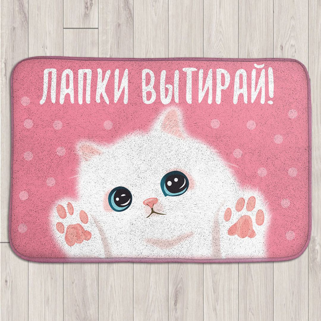Коврик для входной двери Лапки вытирай