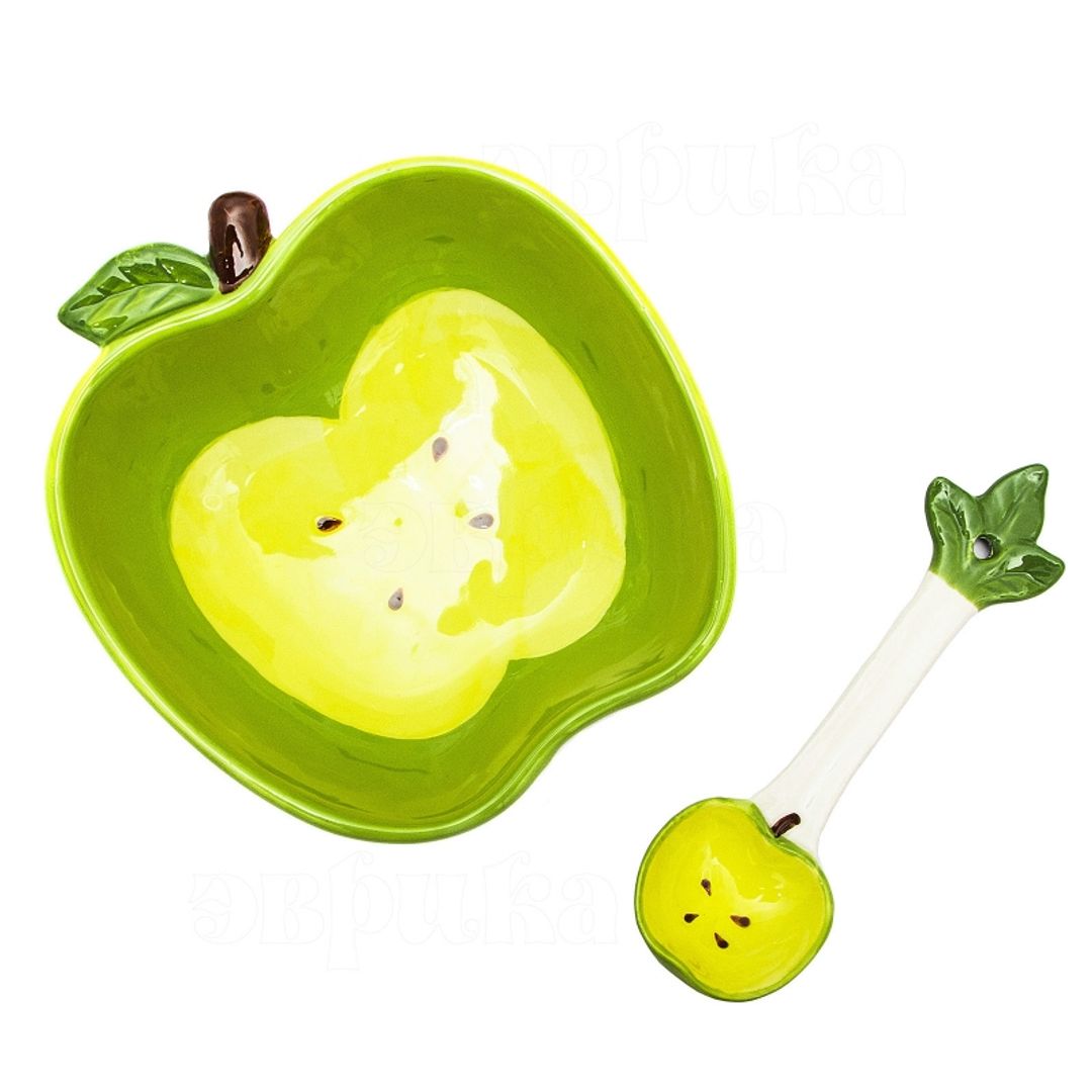 Салатница с ложкой Яблоко Салатница с ложкой Яблоко