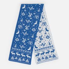 Шарф Holidale (синий с молочным)