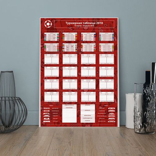 Плакат турнирная таблица ЧМ 2018