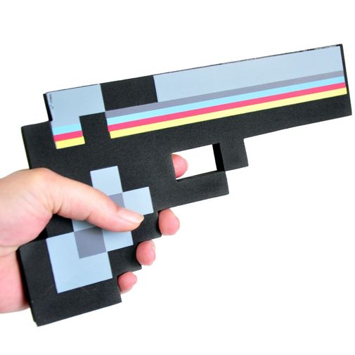 Пиксельный пистолет Minecraft (Черный)