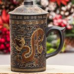 Глиняная кружка Золотой дракон
