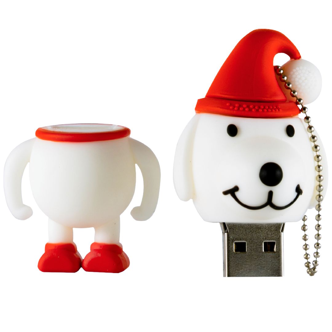Флешка Новогодний белый песик 64 Гб Флешка Новогодний белый песик 64 Гб