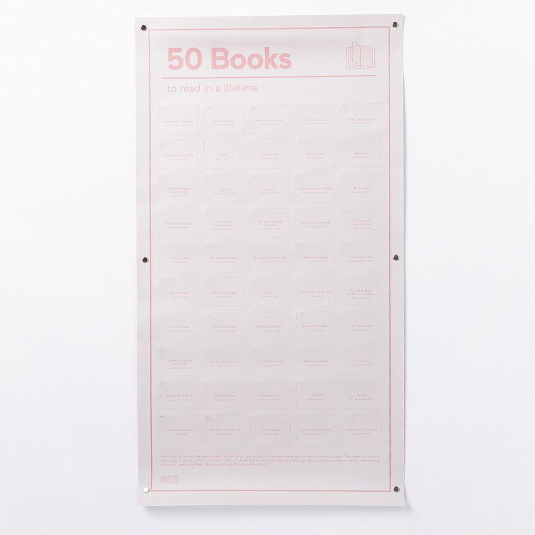 Плакат 50 книг, которые нужно прочитать в жизни Плакат 50 книг, которые нужно прочитать в жизни