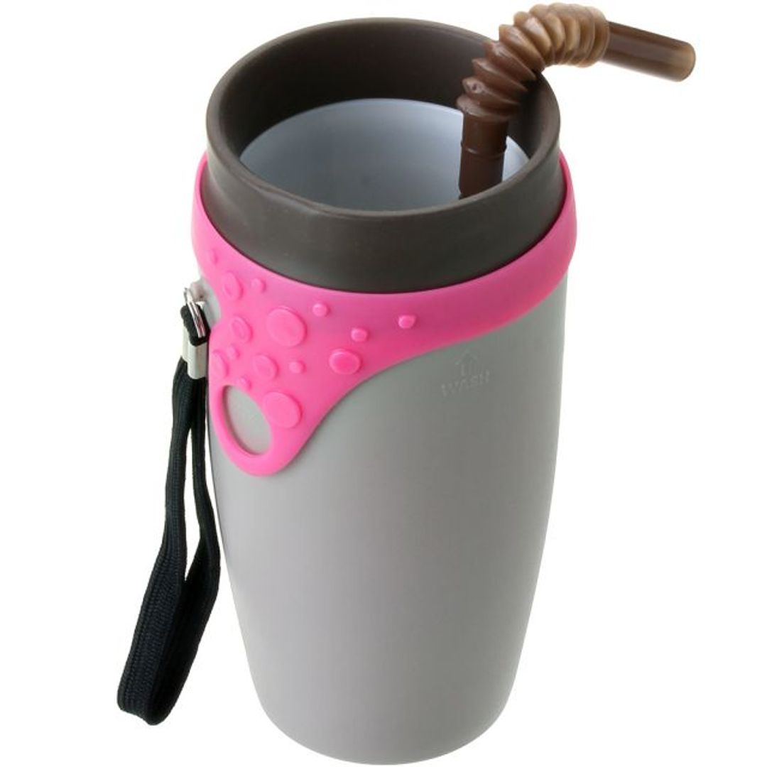Стакан Непроливайка с трубочкой Spin Cup (Розовый с серым) В открытом виде Стакан Непроливайка с трубочкой Spin Cup (Розовый с серым) В открытом виде