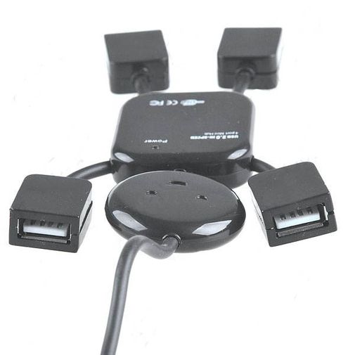 USB Хаб Человечек Черный