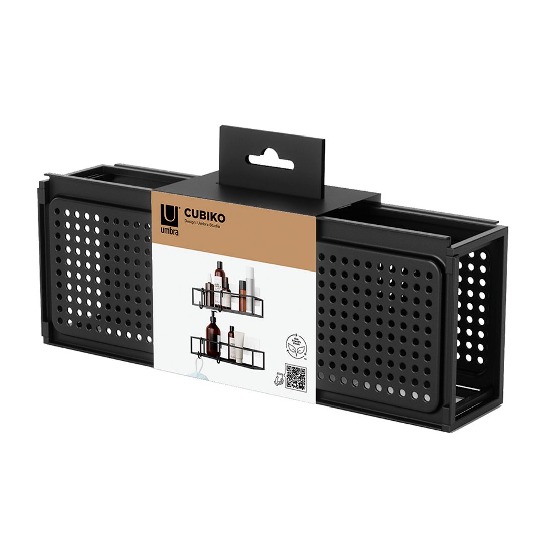 Набор из 2-х полок для ванной Cubiko (Черные)