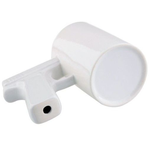 Кружка Пистолет (Белая с белой ручкой) Вид снизу Кружка Пистолет (Белая с белой ручкой) Вид снизу