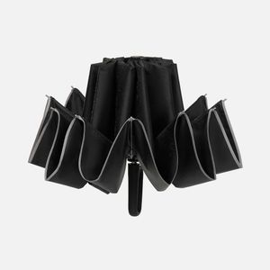 Зонт обратного сложения с ручкой-карабином Foldberry (черный)