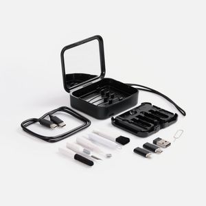 Набор для ухода за гаджетами с беспроводной зарядкой Rules (черный) Набор для ухода за гаджетами с беспроводной зарядкой Rules (черный)