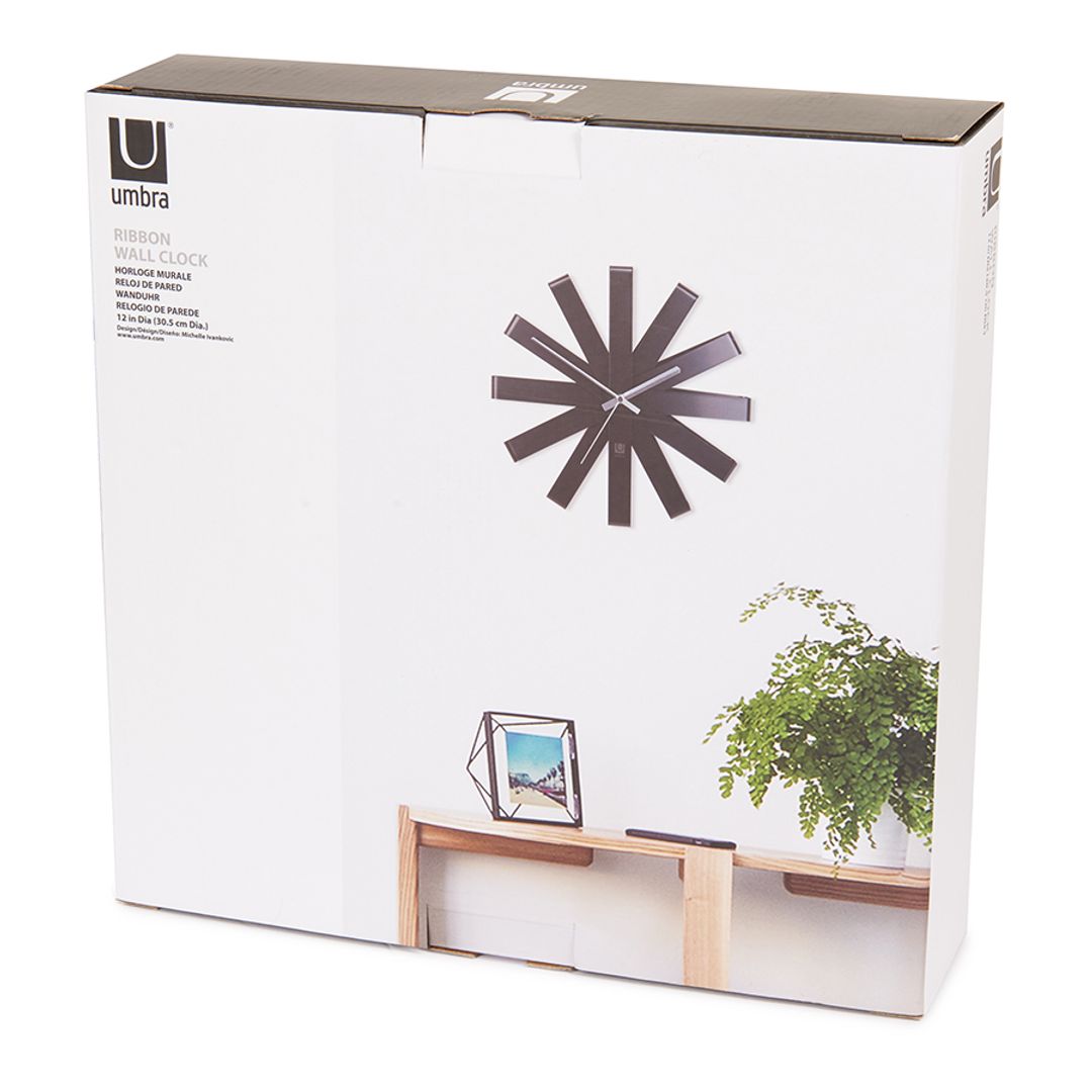 Часы настенные Ribbon (Чёрный) Часы настенные Ribbon (Чёрный)