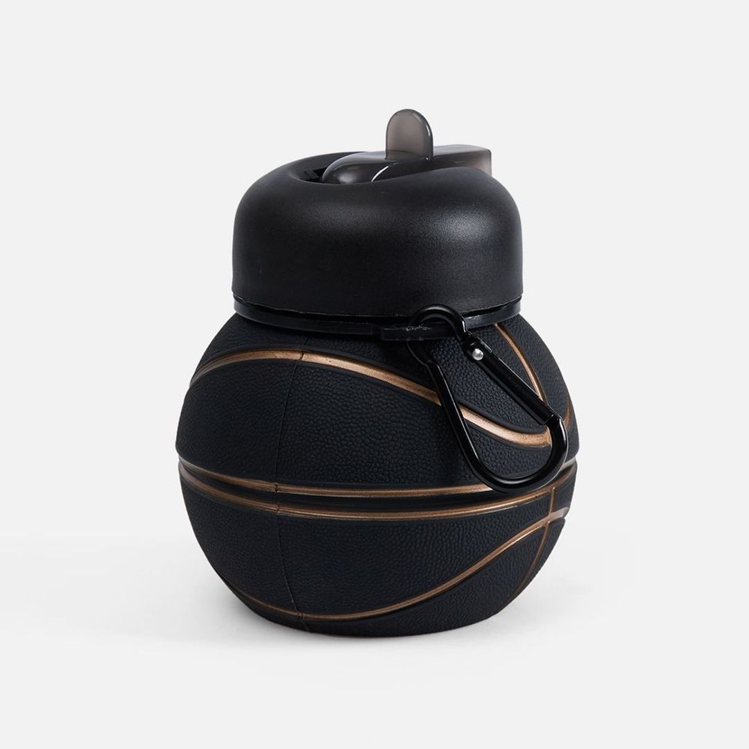 Складная бутылка для воды Basketball Flex (черный)