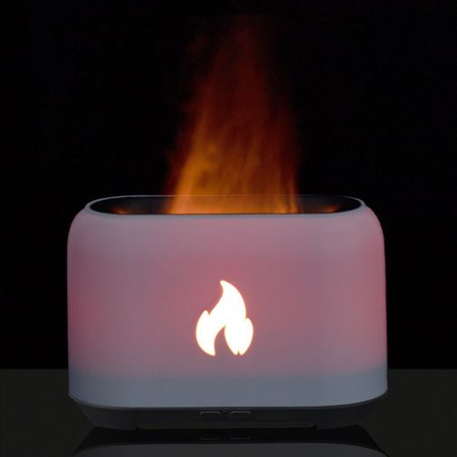 Увлажнитель-ароматизатор Fire Flick с имитацией пламени (Белый)