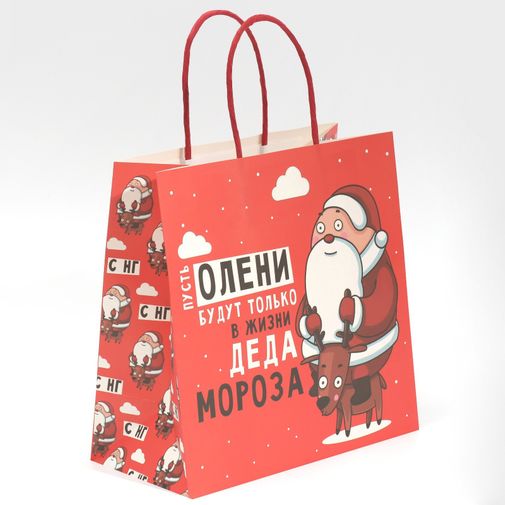 Подарочный пакет Дед мороз (22 х 22 х 11 см) Подарочный пакет Дед мороз (22 х 22 х 11 см)
