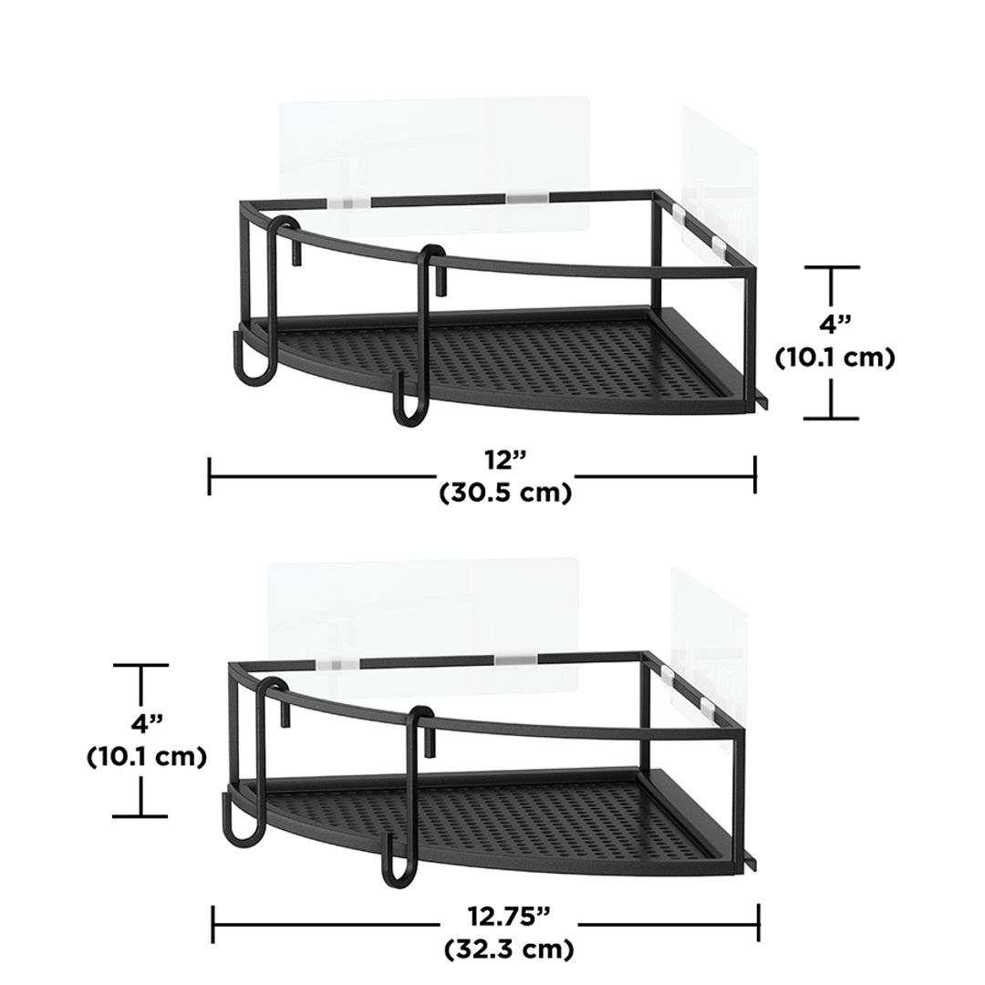 Набор из 2-х угловых полок для ванной Cubiko (Черные) Набор из 2-х угловых полок для ванной Cubiko (Черные)