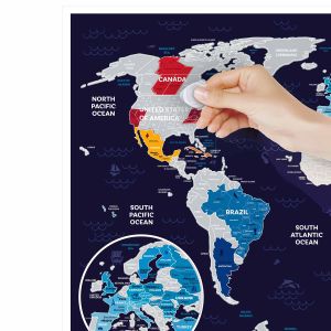 Скретч-карта мира Travel Map Holiday World в металлической раме (на английском) Скретч-карта мира Travel Map Holiday World в металлической раме (на английском)