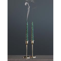 Набор из двух свечей зеленого цвета из коллекции New Year Essential, 25 см