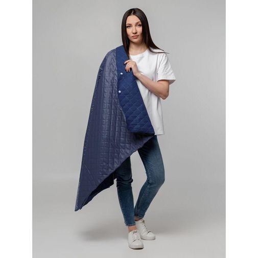 Плед-пончо для пикника SnapCoat (Синий)