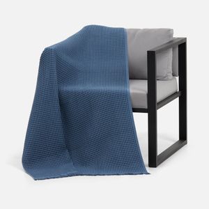 Плед вафельный Elenglect (темно-синий)