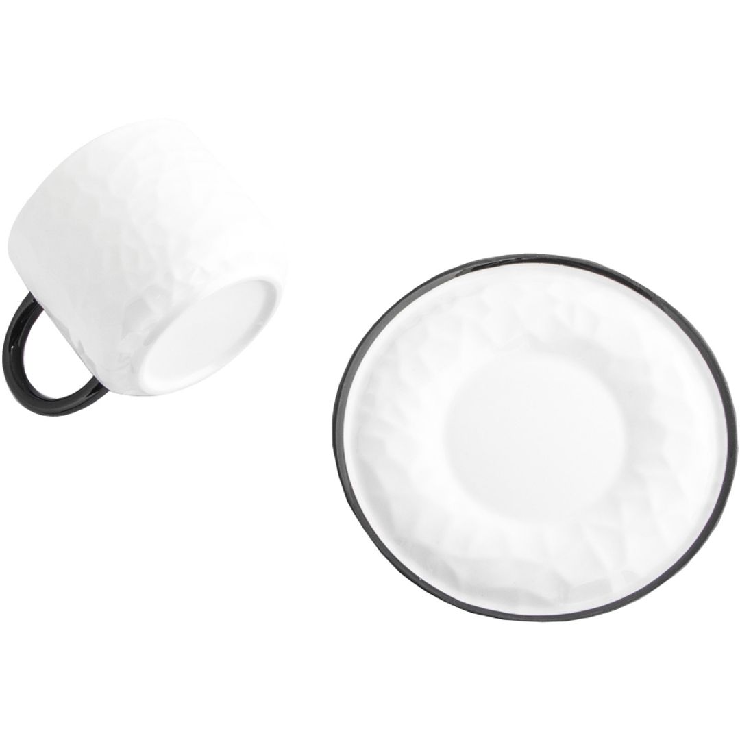 Кружка с блюдцем Котик на дне