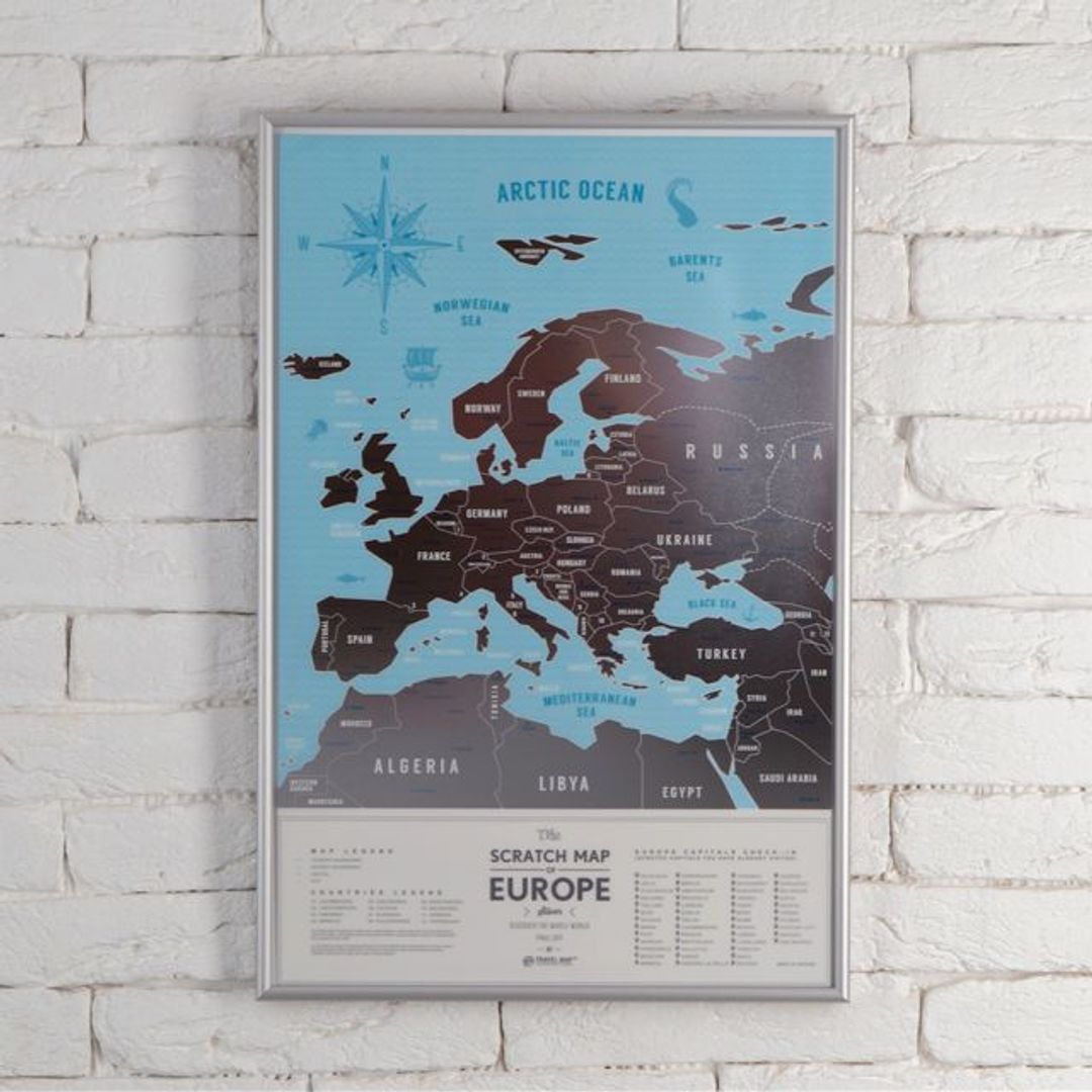 Скретч-карта Европы Silver (на английском) Скретч-карта Европы Silver (на английском)