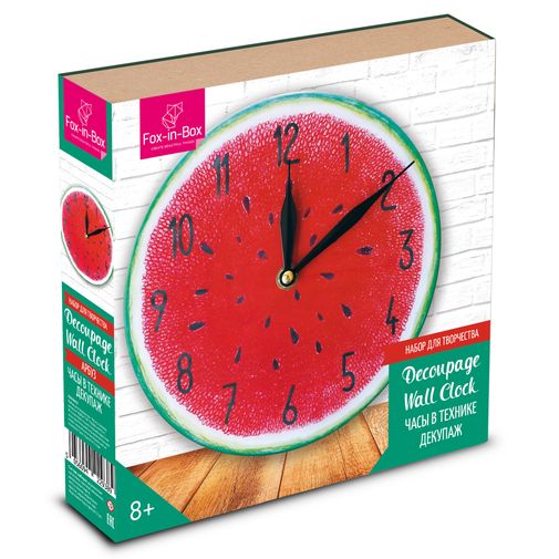 Набор для творчества Часы в технике декупаж Арбуз Набор для творчества Часы в технике декупаж Арбуз