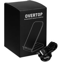 Беспроводное зарядное устройство с быстрой зарядкой Overtop (Черное)