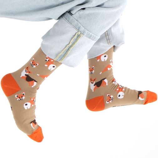 Носки Человек - человеку волк, а корги - корги корги! Носки Человек - человеку волк, а корги - корги корги!