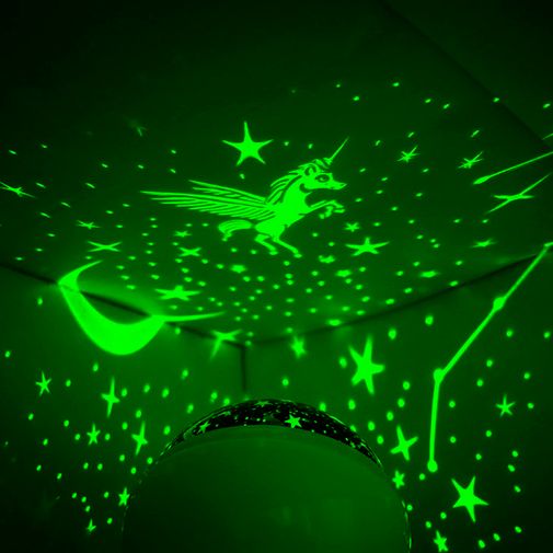 Вращающийся Ночник звездного неба с единорогом