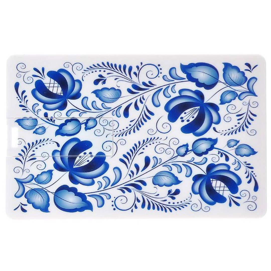Флешка Кредитка Гжель 8 Гб Флешка Кредитка Гжель 8 Гб
