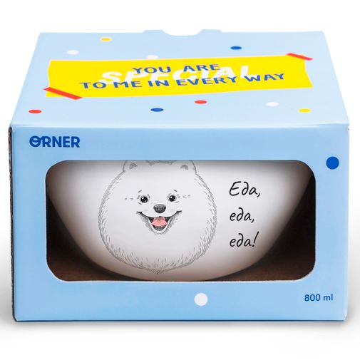 Тарелка глубокая Шпиц Еда, еда, еда! Тарелка глубокая Шпиц Еда, еда, еда!