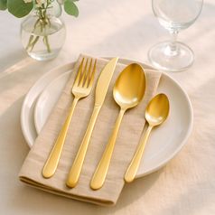 Набор столовых приборов Pure, золотистые матовые, 24 пред. Набор столовых приборов Pure, золотистые матовые, 24 пред.